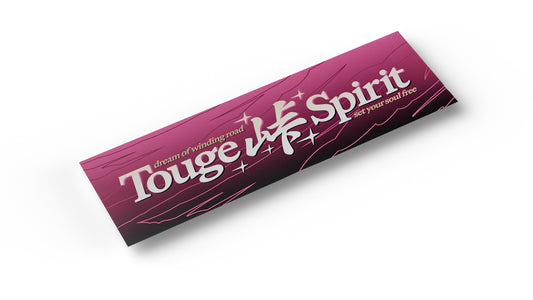 Touge Spirit logo - printed sticker - 2 color options
