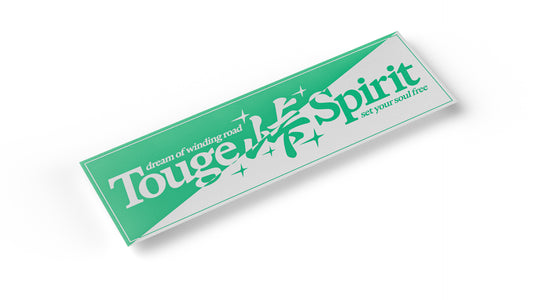 Touge Spirit split logo - printed sticker
